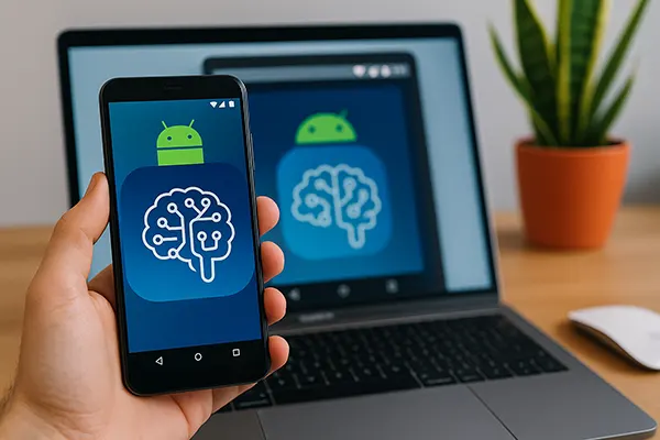 App IA sur écran